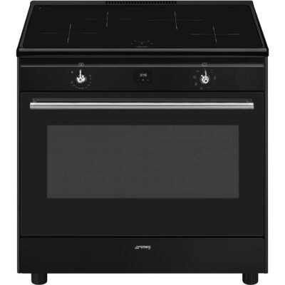 Cuisinière noire avec plaque à induction