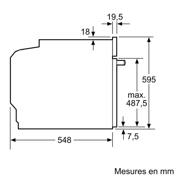 Schéma technique avec dimensions en millimètres