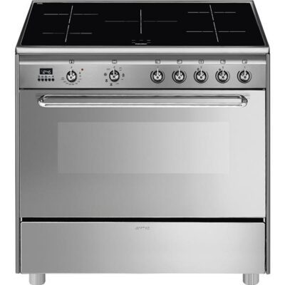 Cuisinière inox à induction avec four intégré