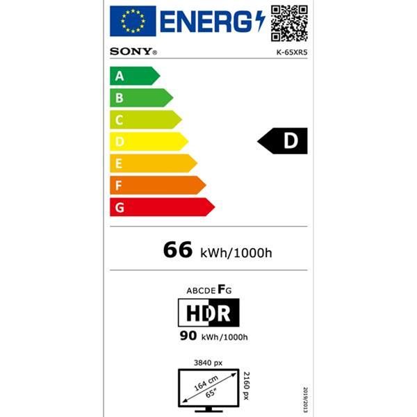 Étiquette énergie téléviseur classe D 66 kWh
