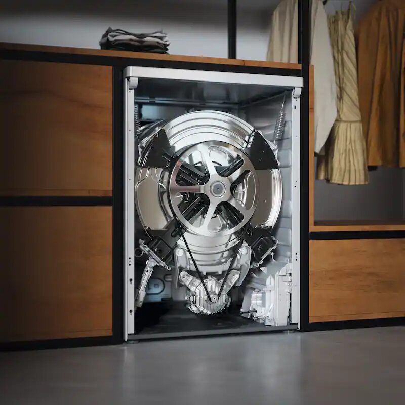 Machine à laver encastrée avec caison ouvert