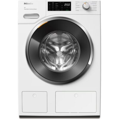 Lave-linge frontal blanc moderne avec écran digital