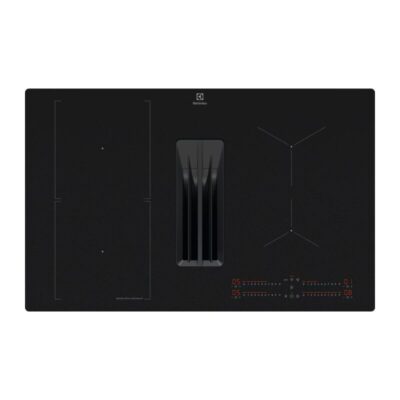 Plaque à induction noire avec hotte intégrée