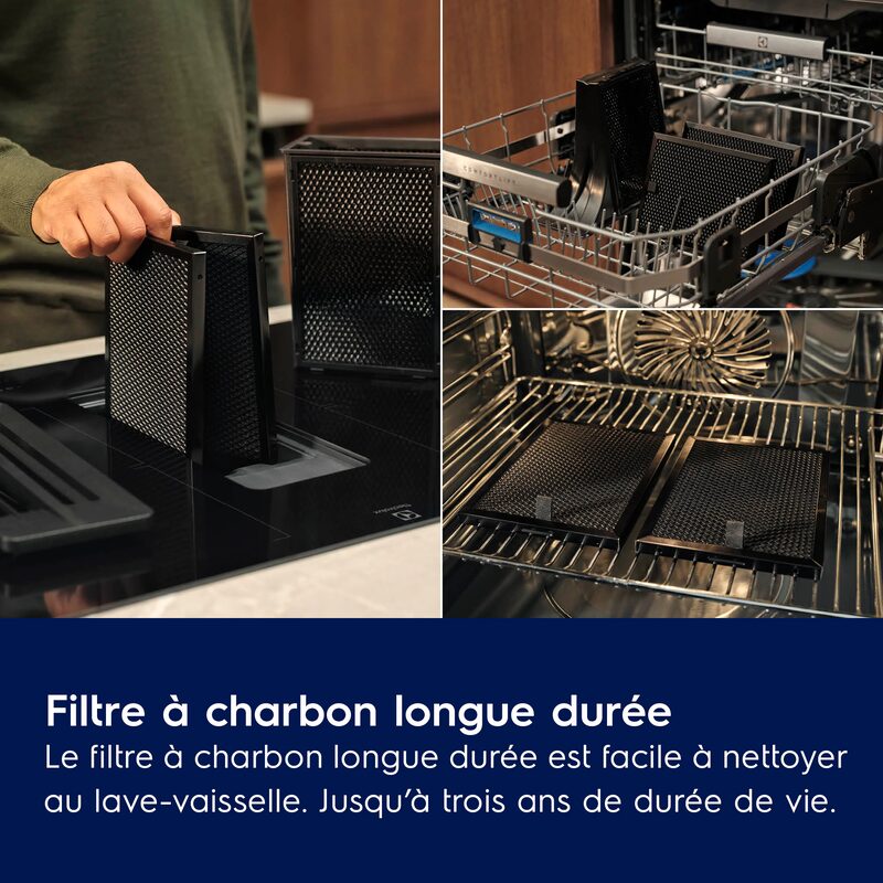 Filtre à charbon longue durée pour hotte aspirante.