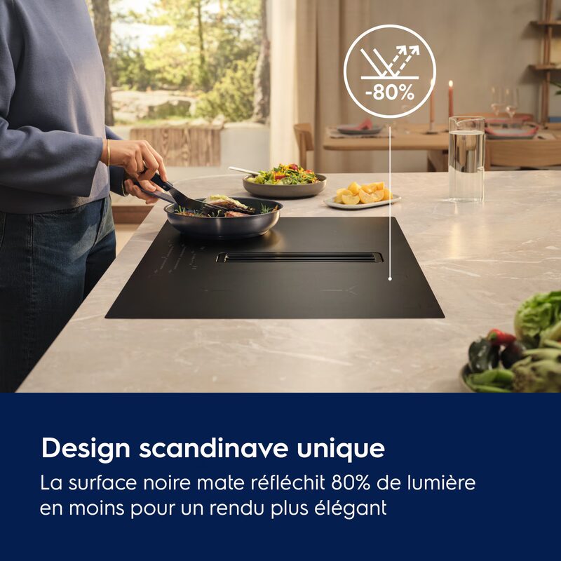 Plaque de cuisson noire mate design scandinave