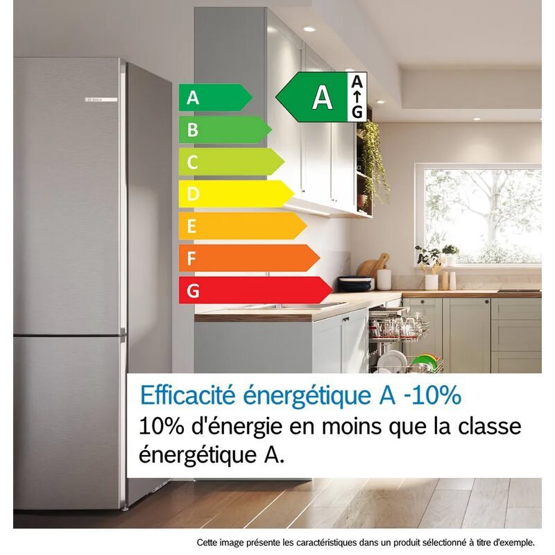 Cuisine avec réfrigérateur à efficacité énergétique A