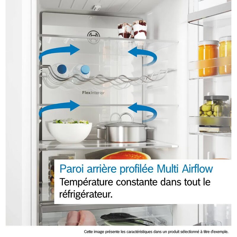 Intérieur de réfrigérateur avec système Multi Airflow.