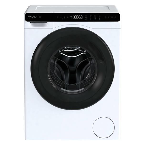 Machine à laver blanche à hublot noir moderne