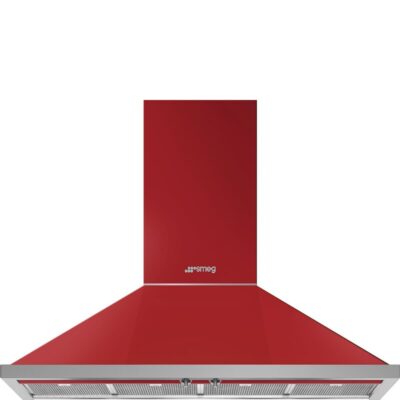 Hotte murale rouge de cuisine moderne