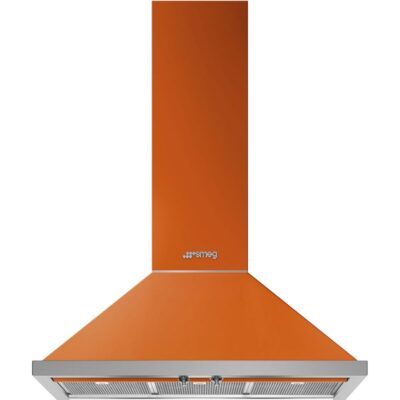 Hotte de cuisine murale orange Smeg