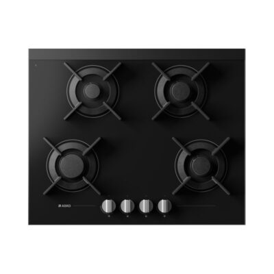 Plaque de cuisson noire à quatre foyers gaz