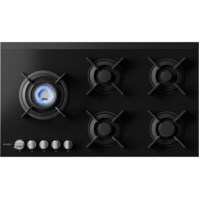 Plaque de cuisson à cinq foyers à gaz noirs