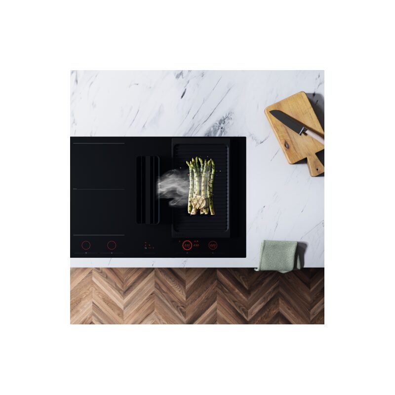 Plaque de cuisson moderne avec asperges grillées