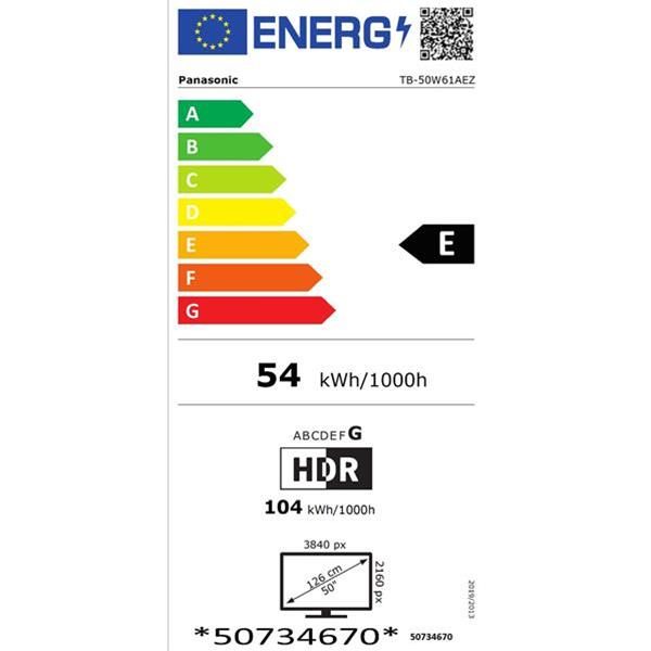 Étiquette énergie téléviseur classe E Panasonic