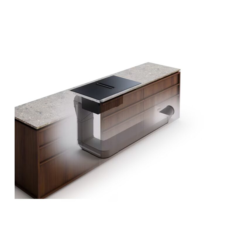 Îlot de cuisine moderne avec plaque intégrée