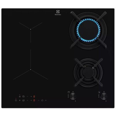 Plaque de cuisson mixte verre noir Electrolux