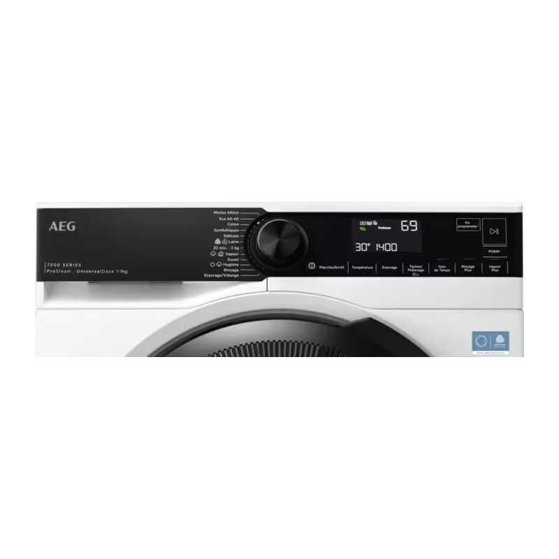 lave linge hublot aeg série 7000 prosteam lfr73a943v 9 kg