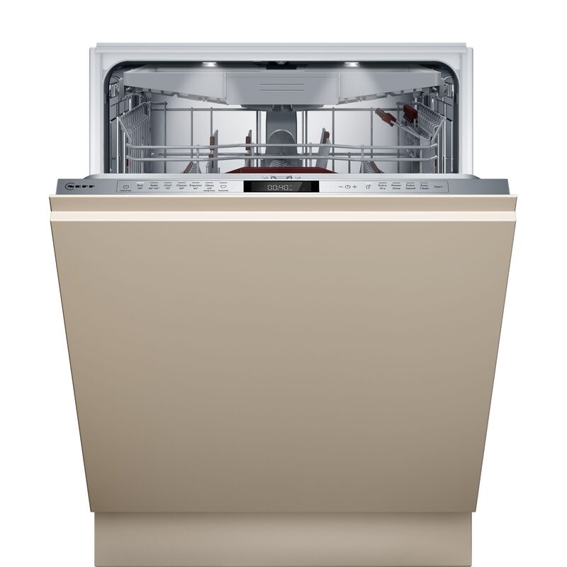 Lave-vaisselle encastrable porte ouverte