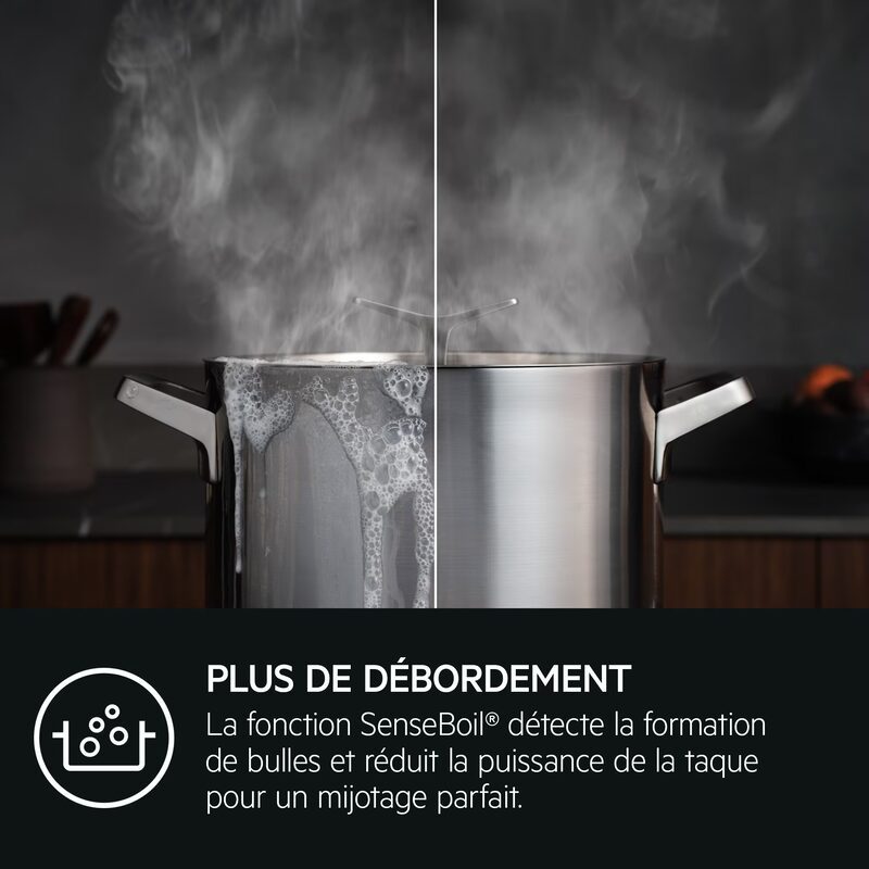 Casserole bouillante avec et sans débordement d’eau