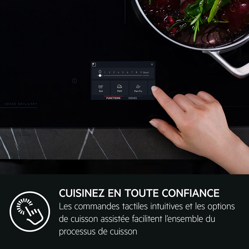 Plaque de cuisson tactile avec commande intuitive