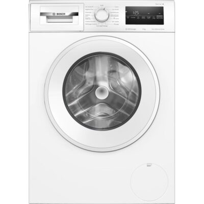 Lave-linge frontal blanc avec hublot transparent