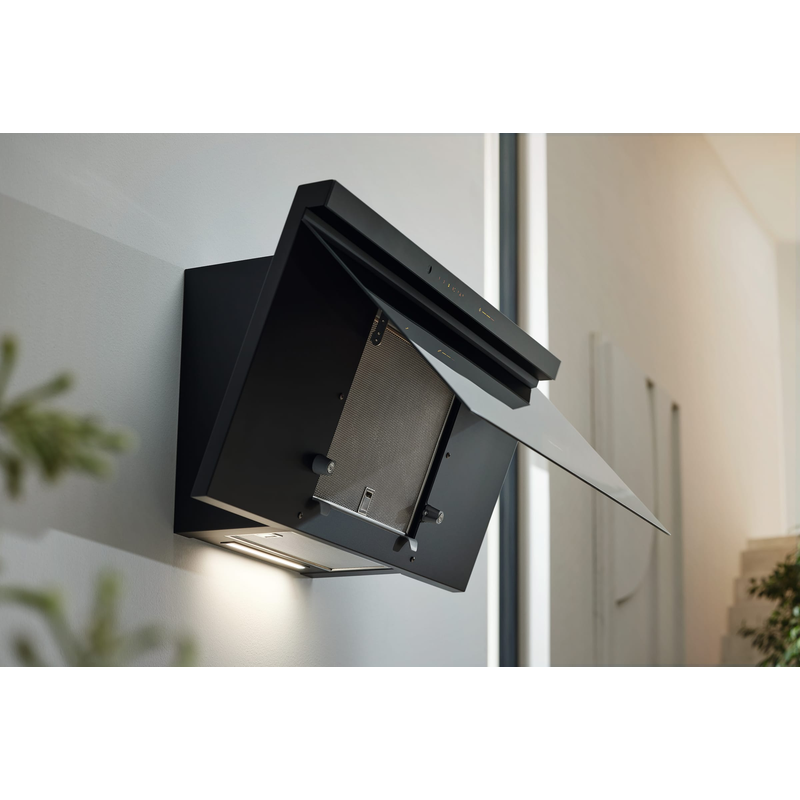 Hotte murale de cuisine noire moderne