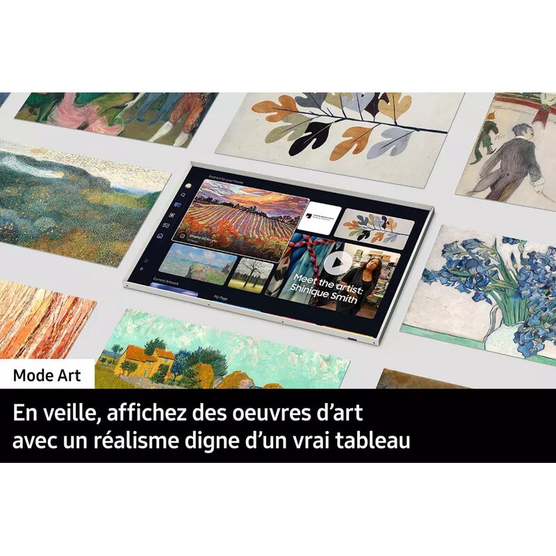 Téléviseur affichant des œuvres d’art réalistes