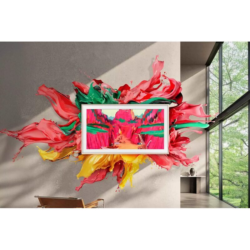 Tableau coloré avec éclaboussures de peinture vive