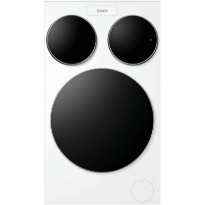 Plaque de cuisson induction blanche à trois foyers