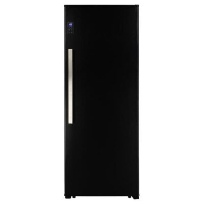 Congélateur armoire noir avec poignée métallique