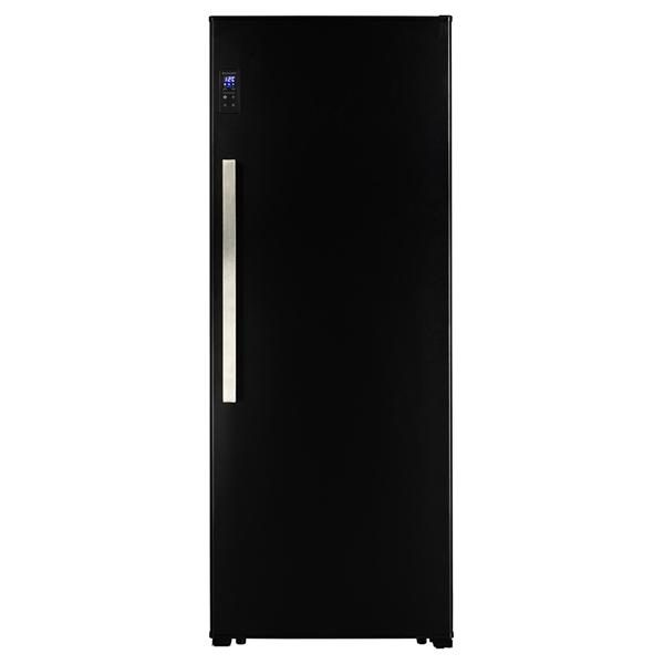 Congélateur armoire noir avec poignée métallique