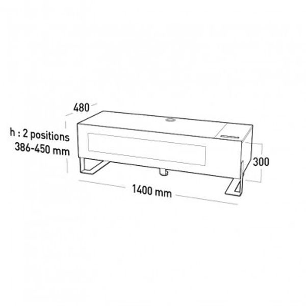 Schéma meuble TV avec dimensions