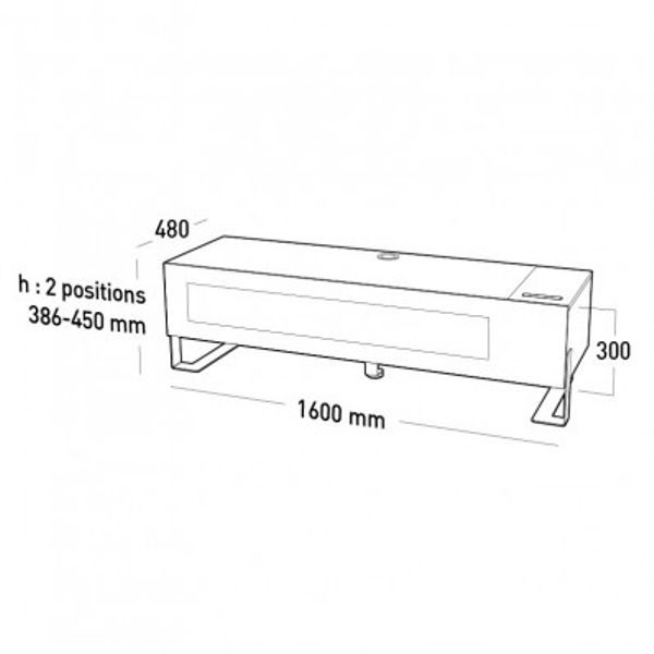 Schéma meuble TV avec dimensions détaillées