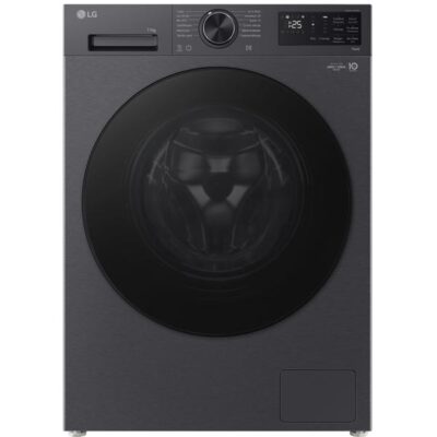 Lave-linge frontal gris foncé moderne LG