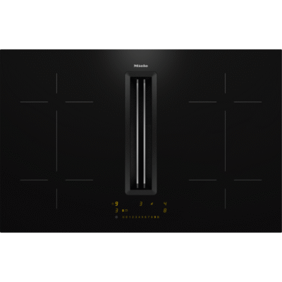 Plaque à induction noire avec hotte intégrée