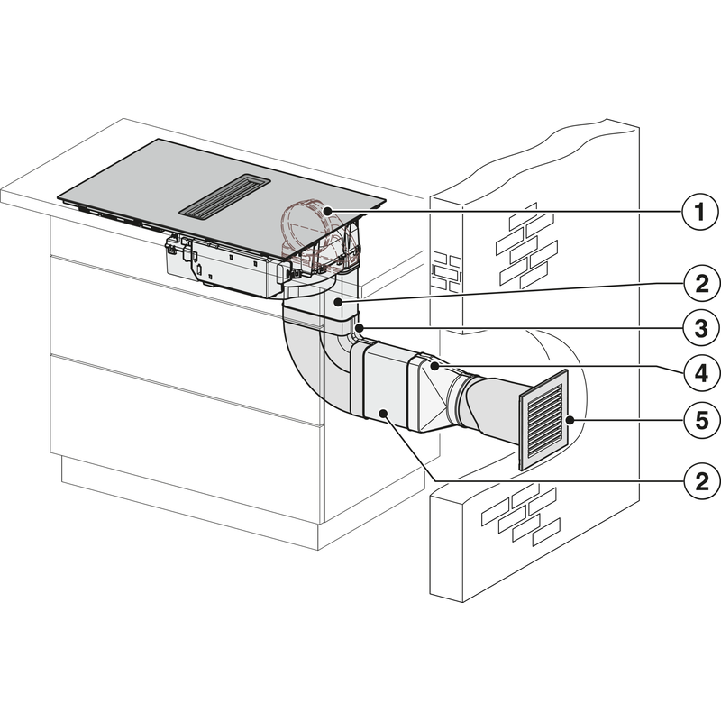 Schéma d’installation d’un conduit d’aération de cuisine