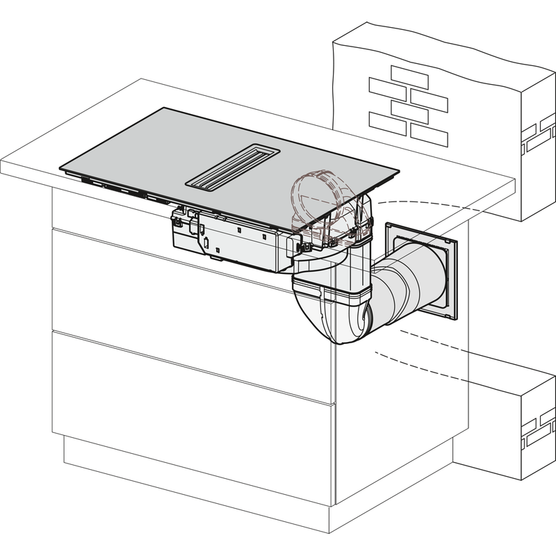 Schéma d’installation d’une hotte de cuisine intégrée