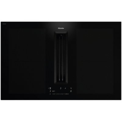 Plaque à induction noire avec hotte intégrée