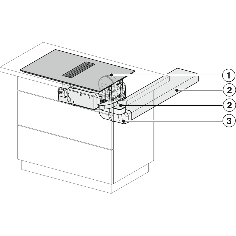 Schéma d’installation d’une plaque de cuisson encastrable