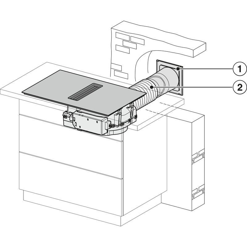 Installation d’une hotte aspirante encastrée de cuisine