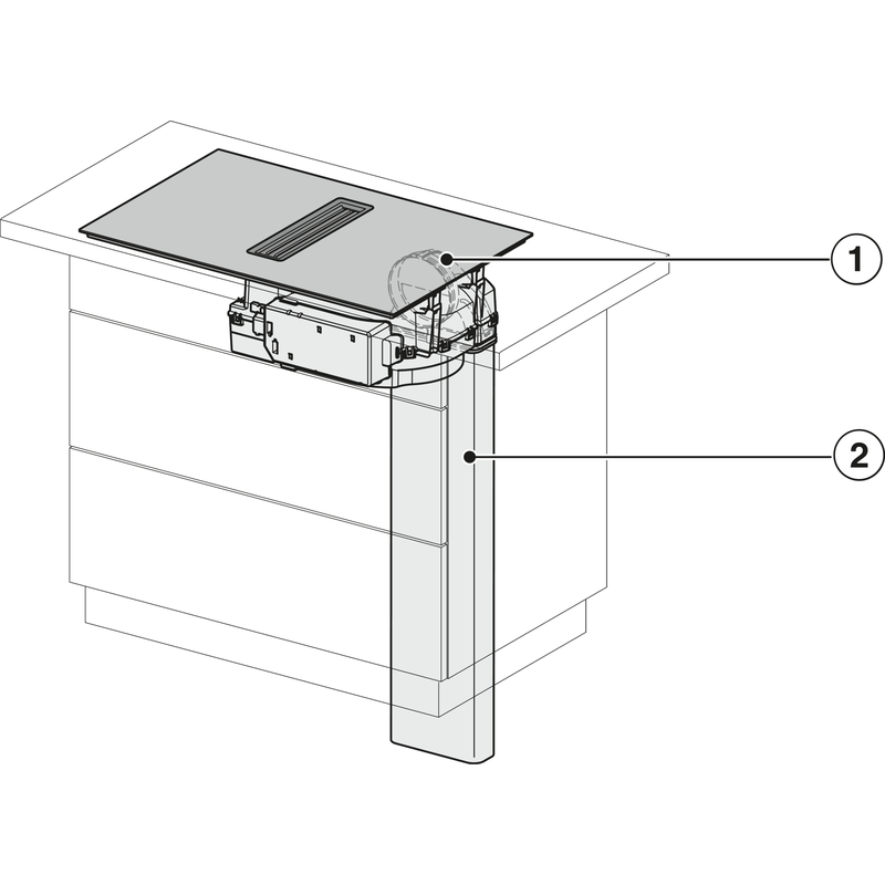 Schéma technique d’installation d’une hotte de cuisine