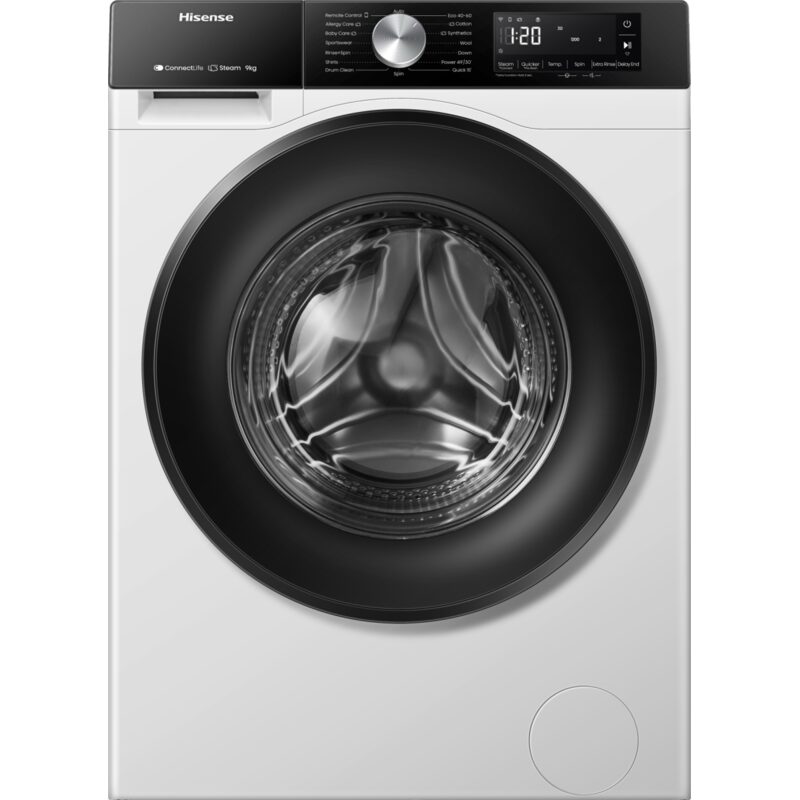 Lave-linge frontal blanc moderne Hisense