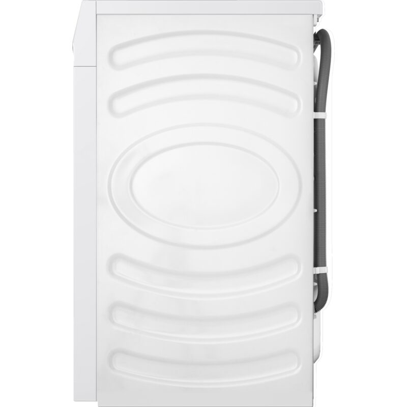 Vue latérale d’un lave-linge blanc moderne