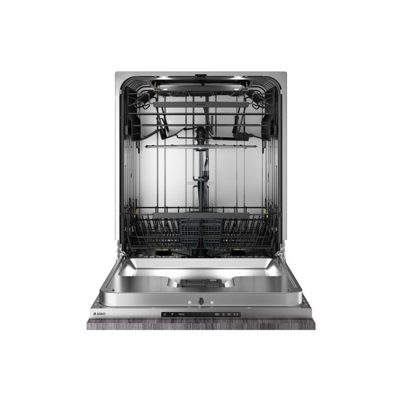 Lave-vaisselle ouvert en acier inoxydable moderne