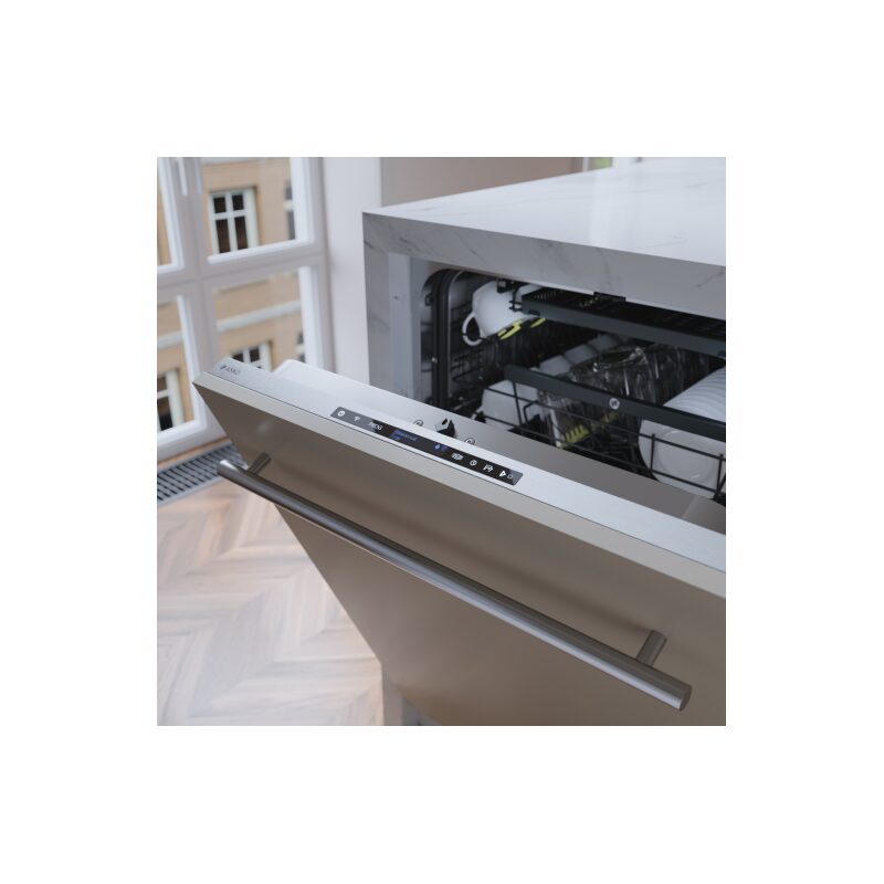 Lave-vaisselle moderne en acier inoxydable ouvert