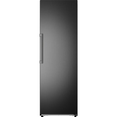 Réfrigérateur noir à porte simple verticale