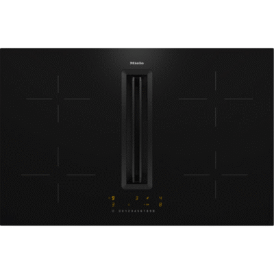 Plaque à induction noire avec hotte intégrée