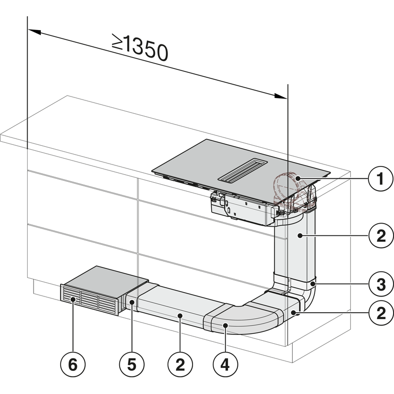 Schéma d’installation d’un système d’aération de cuisine