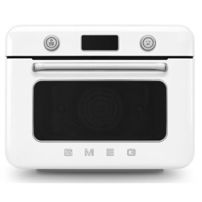 smeg cof01wheu mini four combiné vapeur 30 l air fry années 50 blanc