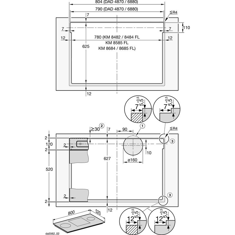 Miele DAD 6880 Levantar Ambient hotte plan de travail 80 cm Downdraft Con@ctivity AmbientLight – Image 11